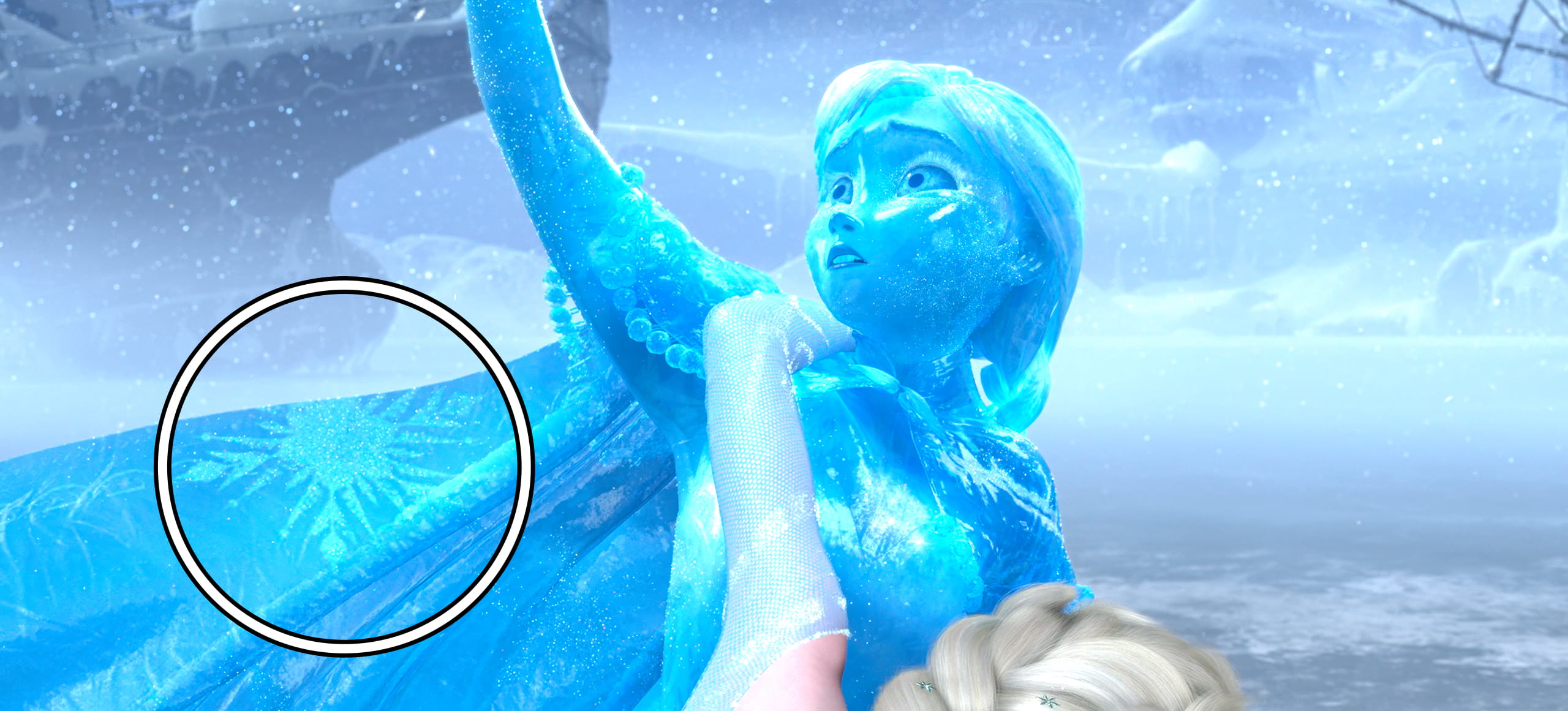 Pattern carved into frozen Anna